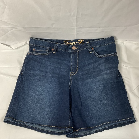 Seven7 Pants - Seven7 Dark Blue Jean Shorts